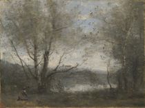 A Pond Seen Through the Trees by Jean Baptiste Camille Corot