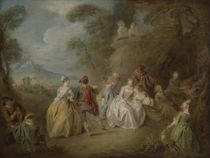 Courtly Scene in a Park, c.1730-35 von Jean-Baptiste Joseph Pater