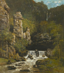 Landscape with a Waterfall by Gustave Courbet