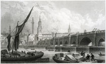 Old London Bridge, from Southwark by Thomas Hosmer Shepherd