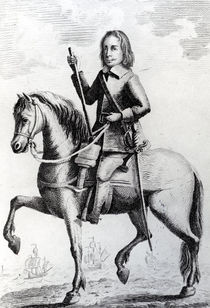Portrait of Major General Desborough on horseback by English School