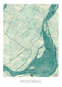 Montreal Map Blue von Hubert Roguski