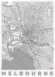 Melbourne Map Line von Hubert Roguski