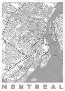 Montreal Map Line by Hubert Roguski