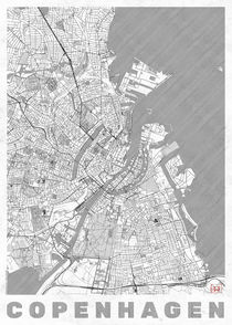 Copenhagen Map Line von Hubert Roguski