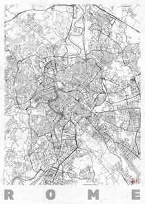 Rome Map Line by Hubert Roguski