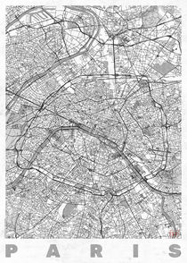 Paris Map Line by Hubert Roguski