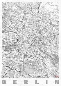 Berlin Map Line by Hubert Roguski