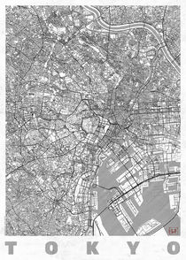 Tokyo Map Line von Hubert Roguski