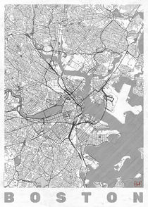 Boston Map Line von Hubert Roguski