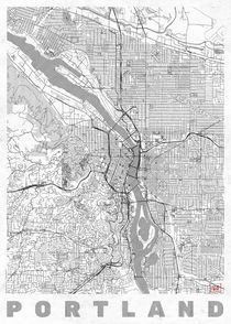 Portland Map Line by Hubert Roguski
