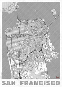 San Francisco Map Line by Hubert Roguski