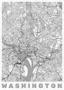 Washington Map Line by Hubert Roguski