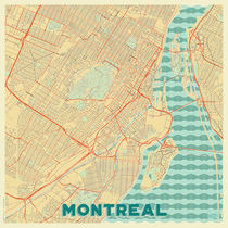 Montreal Map Retro by Hubert Roguski