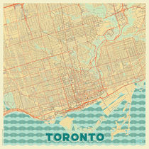 Toronto Map Retro by Hubert Roguski