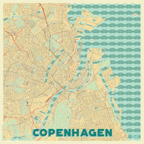 Copenhagen Map Retro von Hubert Roguski