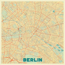 Berlin Map Retro by Hubert Roguski