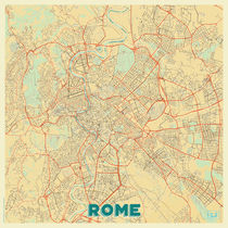 Rome Map Retro by Hubert Roguski
