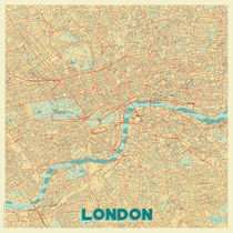 London Map Retro by Hubert Roguski
