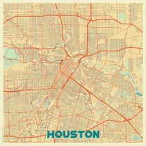 Houston Map Retro by Hubert Roguski
