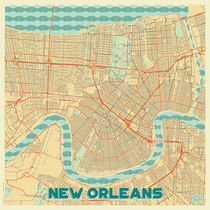 New Orleans Map Retro by Hubert Roguski