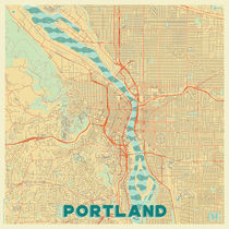 Portland Map Retro by Hubert Roguski