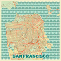 San Francisco Map Retro von Hubert Roguski