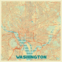 Washington Map Retro von Hubert Roguski
