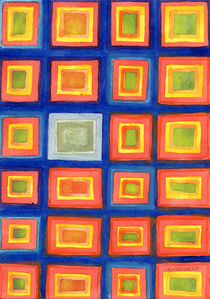 Square Pattern Beaming with Luminous Color  by Heidi  Capitaine