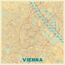 Vienna Map Retro von Hubert Roguski