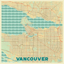 Vancouver Map Retro by Hubert Roguski