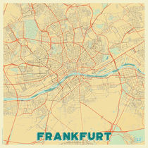 Frankfurt Map Retro by Hubert Roguski