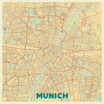 Munich Map Retro von Hubert Roguski