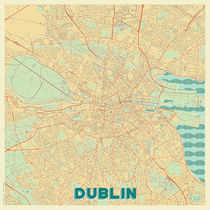 Dublin Map Retro von Hubert Roguski