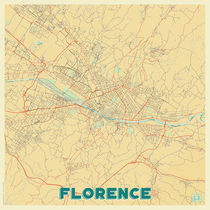 Florence Map Retro von Hubert Roguski