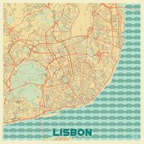 Lisbon Map Retro by Hubert Roguski