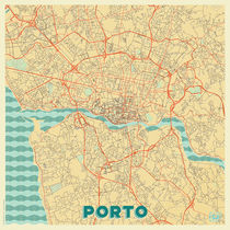 Porto Map Retro von Hubert Roguski