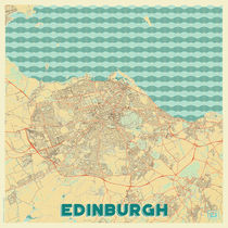 Edinburgh Map Retro by Hubert Roguski