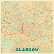 Glasgow Map Retro von Hubert Roguski