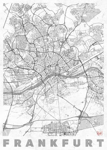 Frankfurt Map Line by Hubert Roguski
