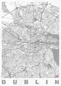 Dublin Map Line by Hubert Roguski