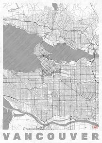 Vancouver Map Line by Hubert Roguski
