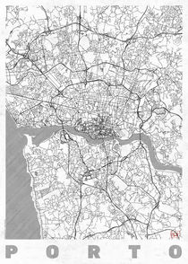 Porto Map Line by Hubert Roguski
