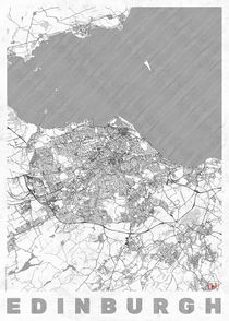 Edinburgh Map Line by Hubert Roguski