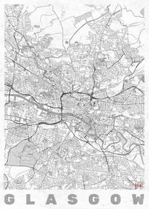 Glasgow Map Line by Hubert Roguski