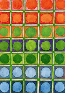 Beautiful Rainbow Colored Circles in a Grid  by Heidi  Capitaine