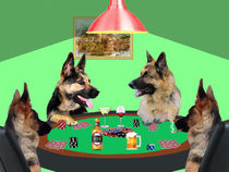 German Shepherd dogs Playing Poker by Sapan Patel