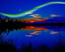North lights over a lake von Michael Naegele