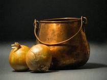 Copper Pot And Onions by Frank Wilson