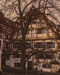 Old half-timbered house with restaurant von Michael Naegele